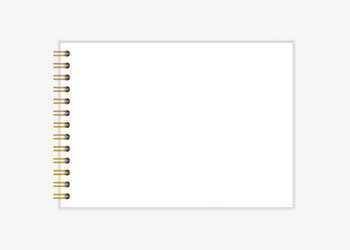 notebook mockup with gold spiral wire bound blank vector image