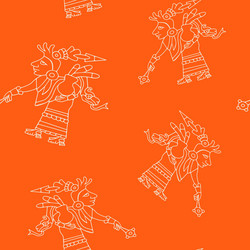 Seamless pattern with symbols from aztec codices vector