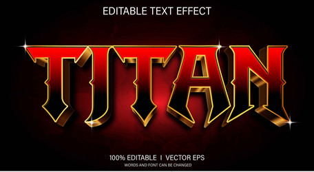 titan 3d text effect with modern style design vector image