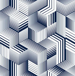 3d cubes seamless pattern background lined vector image