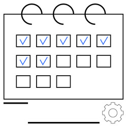 calendar with checkmarks highlighting task vector image