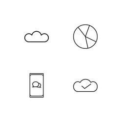 data analytics linear icons set simple outline vector image
