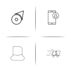 internet of things simple linear icons set vector image