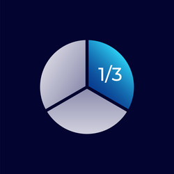 pie chart with one third highlighted vector image