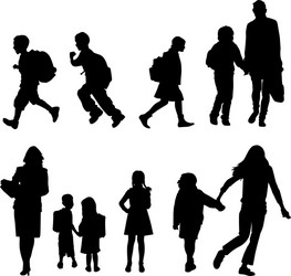 School Silhouettes Vector Image