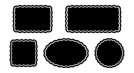 set of rectangle square oval and circle shapes vector image