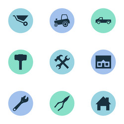 set of simple build icons vector image