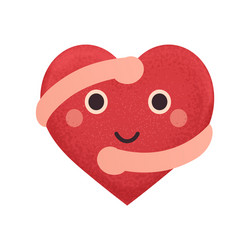 Smiling Heart with Hugging Hands vector image