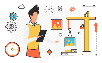 application building developer vector image