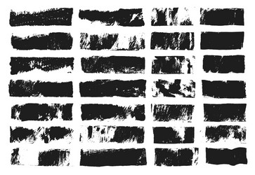 big set of rectangular text box grunge paint vector image
