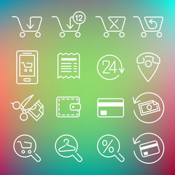 clean icons set for web design and application vector image