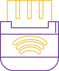 color line usb memory technology to save data vector image