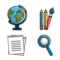 Color school tools icon vector