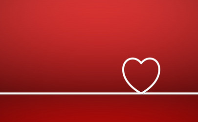 Line forming heart shape on red background vector