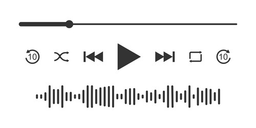 Music Player UI with Loading Animation vector image
