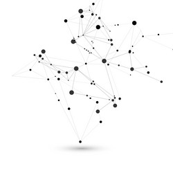 polygonal abstract background with connected line vector image