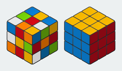 Rubik's Cube 3x3 Puzzle vector image