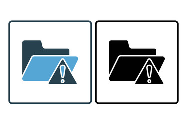 folder error icon with exclamation mark vector image