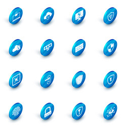 set cloud and shield computer monitor vector image