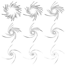 Spiral lines dynamic vortex whirl shape set vector