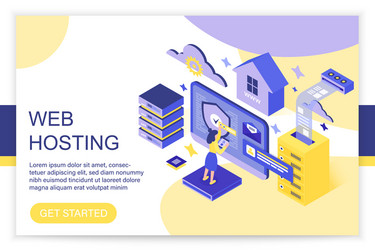 web hosting cloud storage computing big data vector image