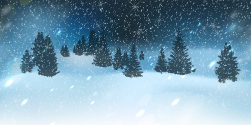 winter christmas background with blue night sky vector