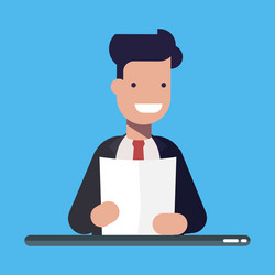 Young businessman or manager with a document vector