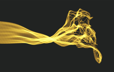 array with dynamic emitted particles splash vector image