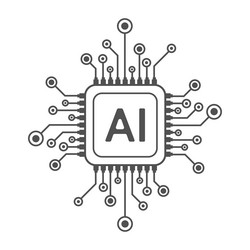 artificial intelligence circuit line style vector image