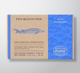 fish pattern realistic cardboard container vector image