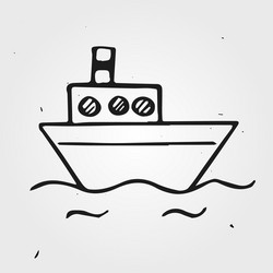 Small doodle ship vector