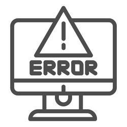 alert on computer line icon error vector image