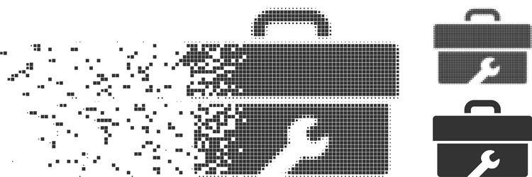 decomposed pixel halftone toolbox icon vector image