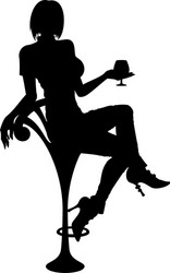 Elegant Woman on Bar Stool Vector Image