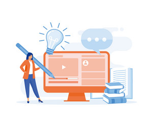 online education concept computer with open pages vector image