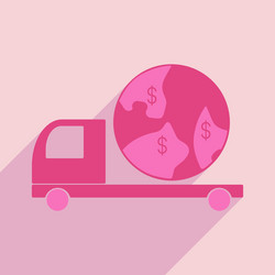 flat with shadow icon and mobile application vector image