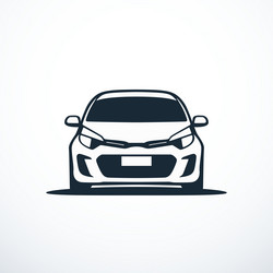 White concept car icon front view Royalty Free Vector Image