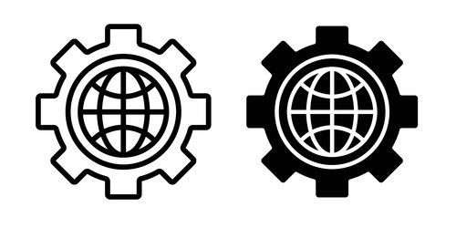 Global Network Icon Set vector image