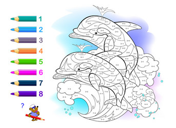 Math education for little children coloring book Vector Image
