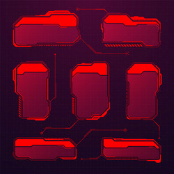 red futuristic hud or ui elements sci-fi user vector image