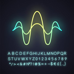 abstract overlapping waves neon light icon sound vector