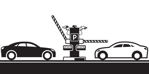 barriers with camera at car parking Vector Image