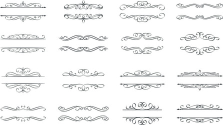 Calligraphic Scroll & Swirl Elements vector image