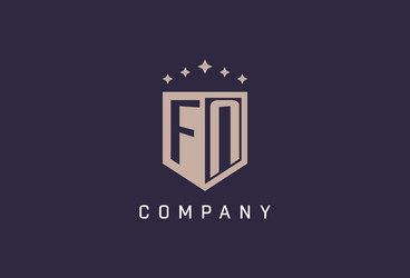 Fn initial shield logo icon geometric style design vector