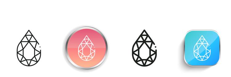 gem icon thin linear regular and button style vector image