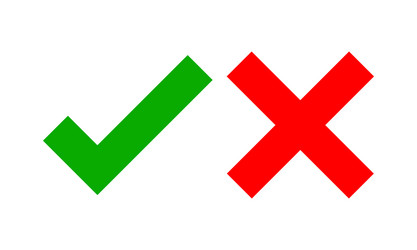 yes and no check marks vector