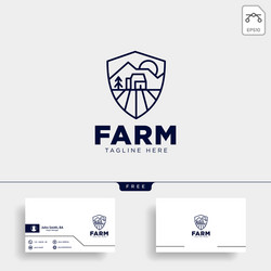 Agriculture farm line badge vintage logo template vector