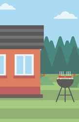 Background of the house with barbecue vector