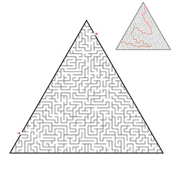 difficult triangular labyrinth game for kids vector image