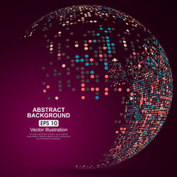 dots colorful three-dimensional map of the world vector image